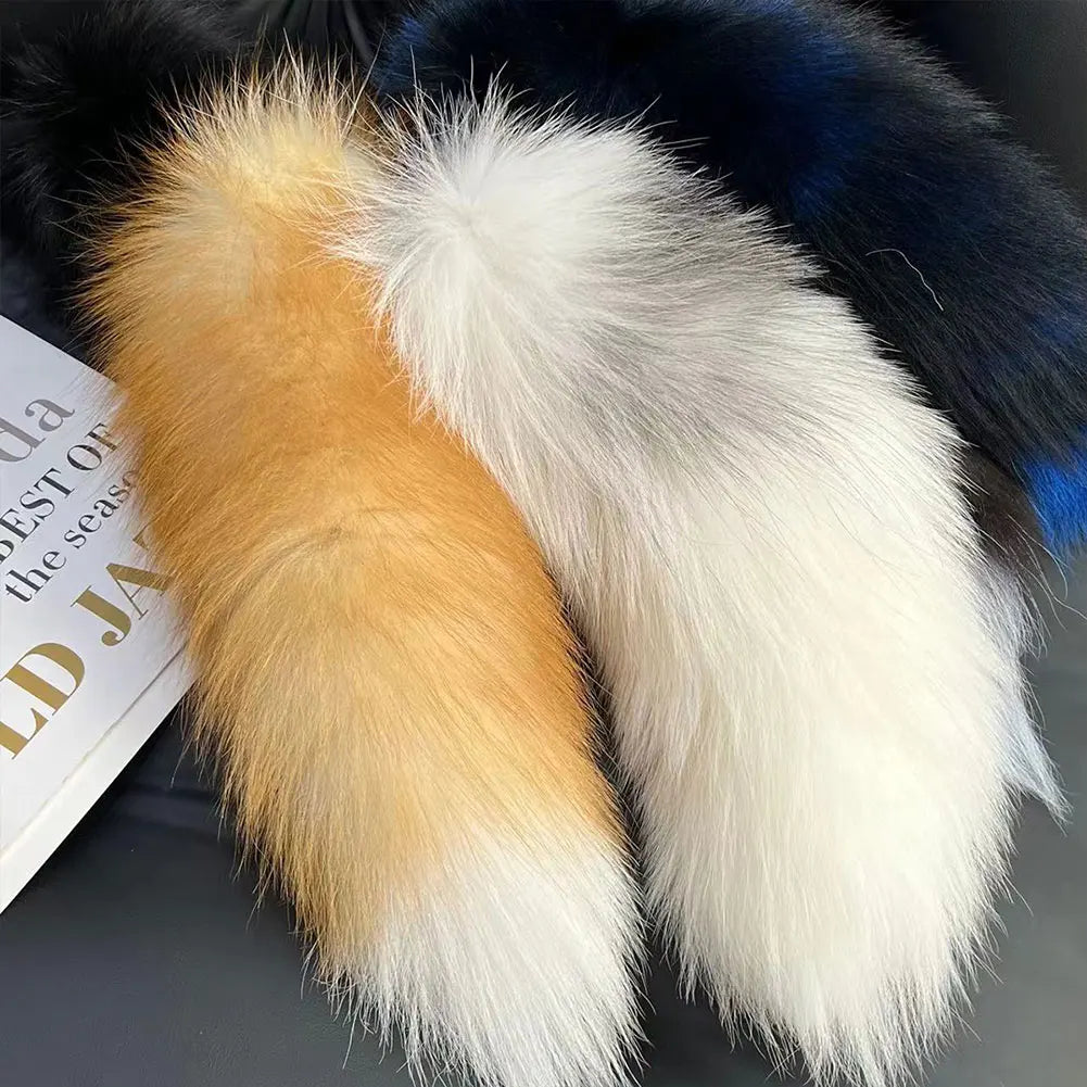 Huge Fluffy Faux Fur Fox Tail Keychain Therian Tail Fox Tail Keychain Cute Animal Tail Keychain Cosplay Tail Gift for Women Girl