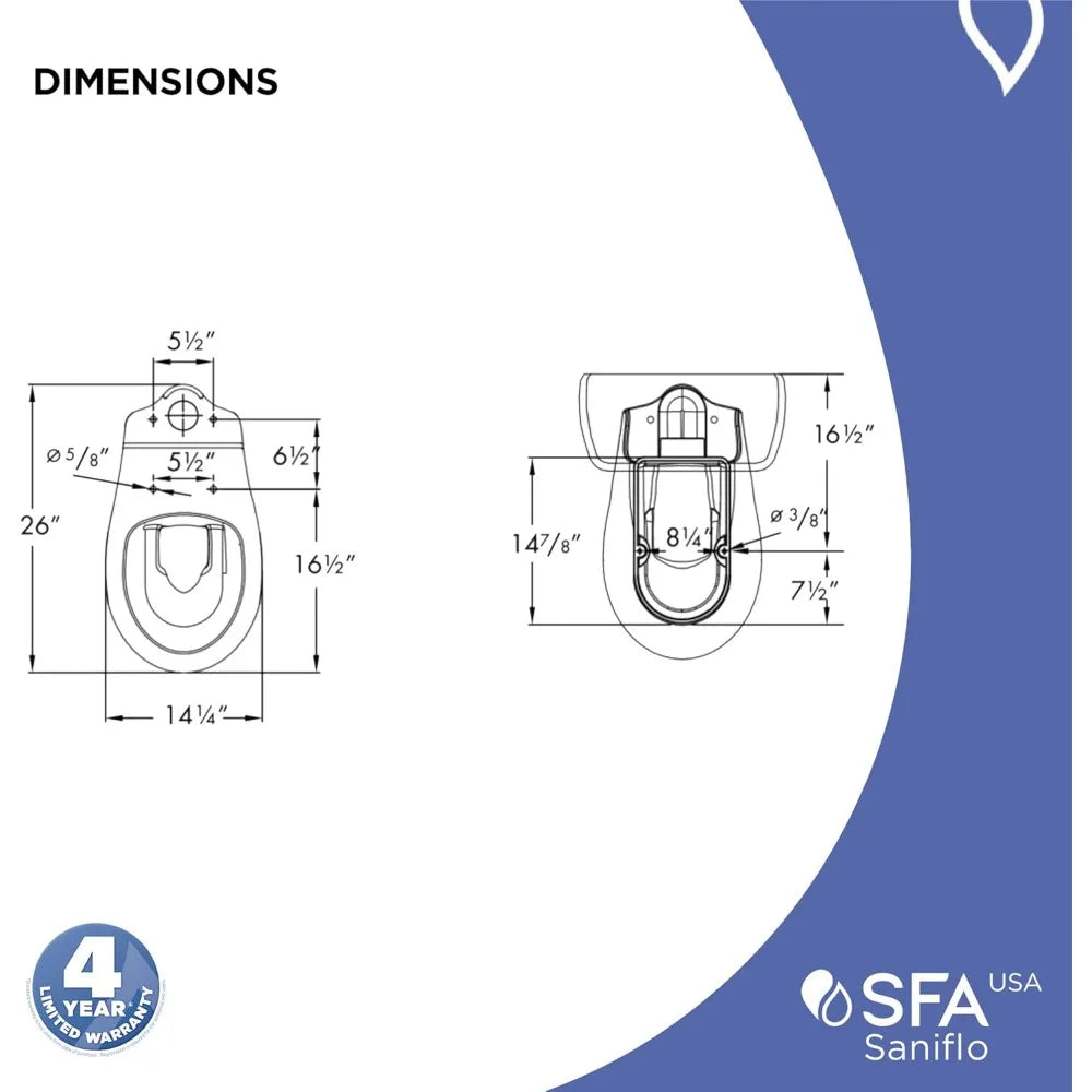 Elongated Toilet Bowl - Soft Close - Residential - White