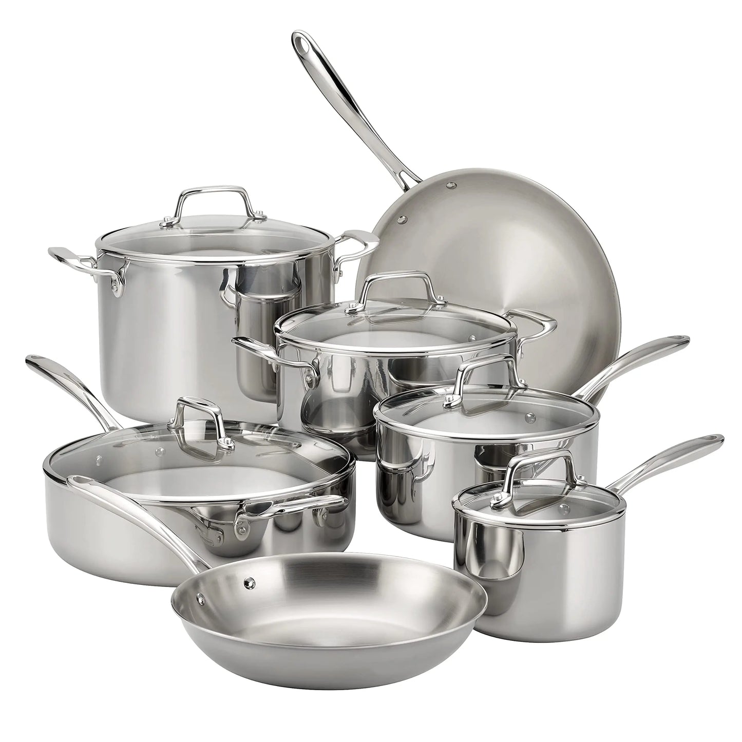Cookware Set with Glass Lids, Pots and Pans