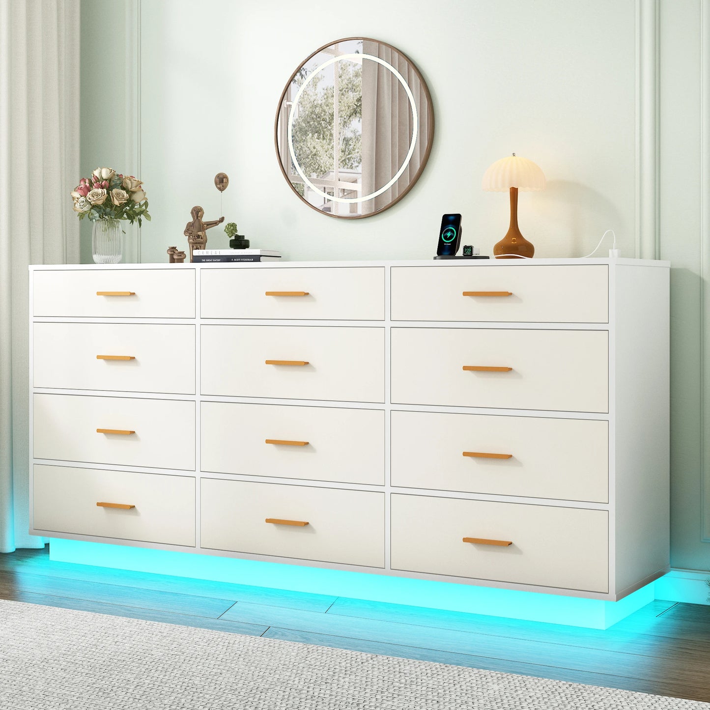 Wood Dresser with LED Lights for the Bedroom