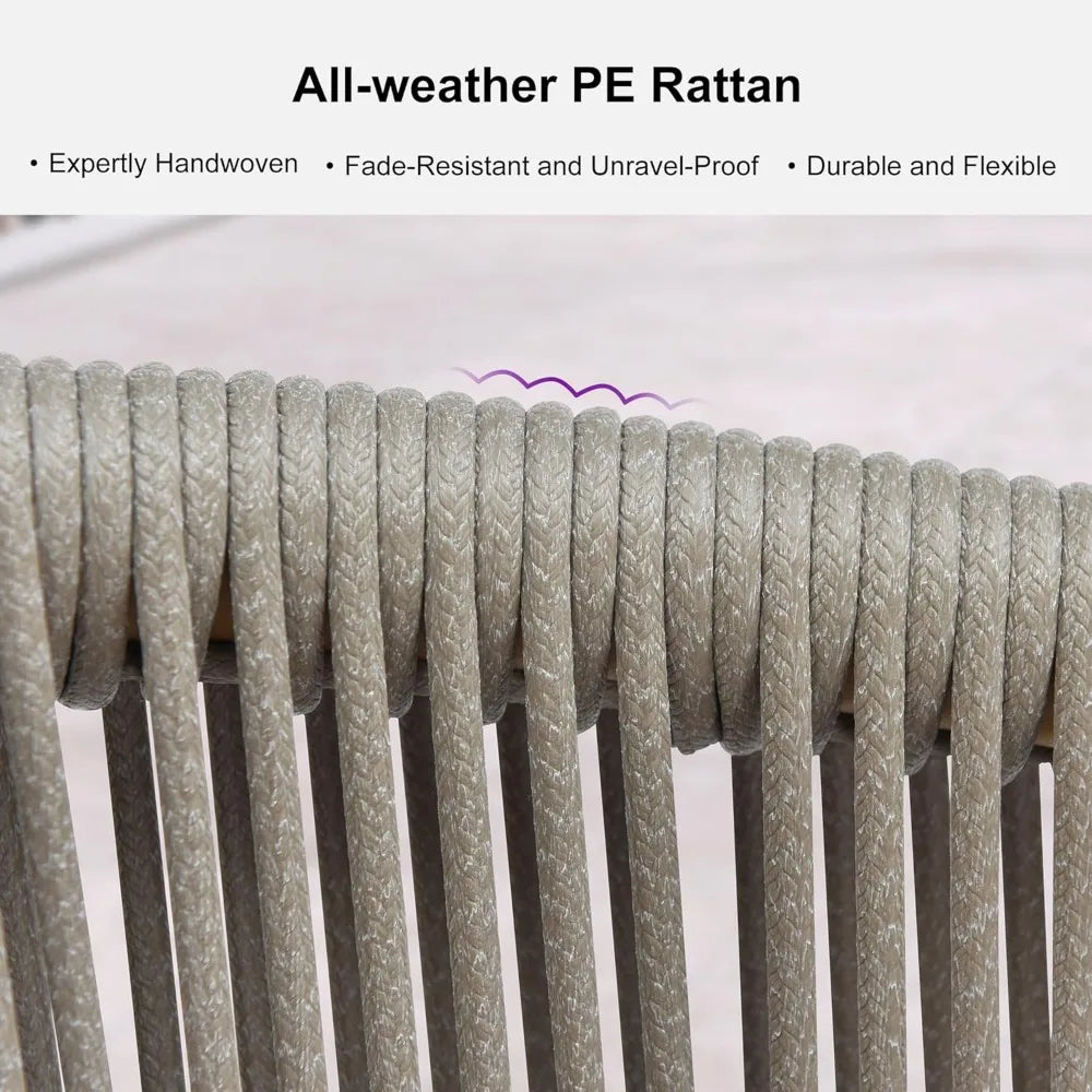 All Weather Wicker Patio Dining Set with Square Aluminum Table