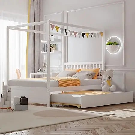 Full Size Kids Solid Wood Platform Bed