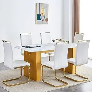 Dining Table Set with Tempered Glass Top