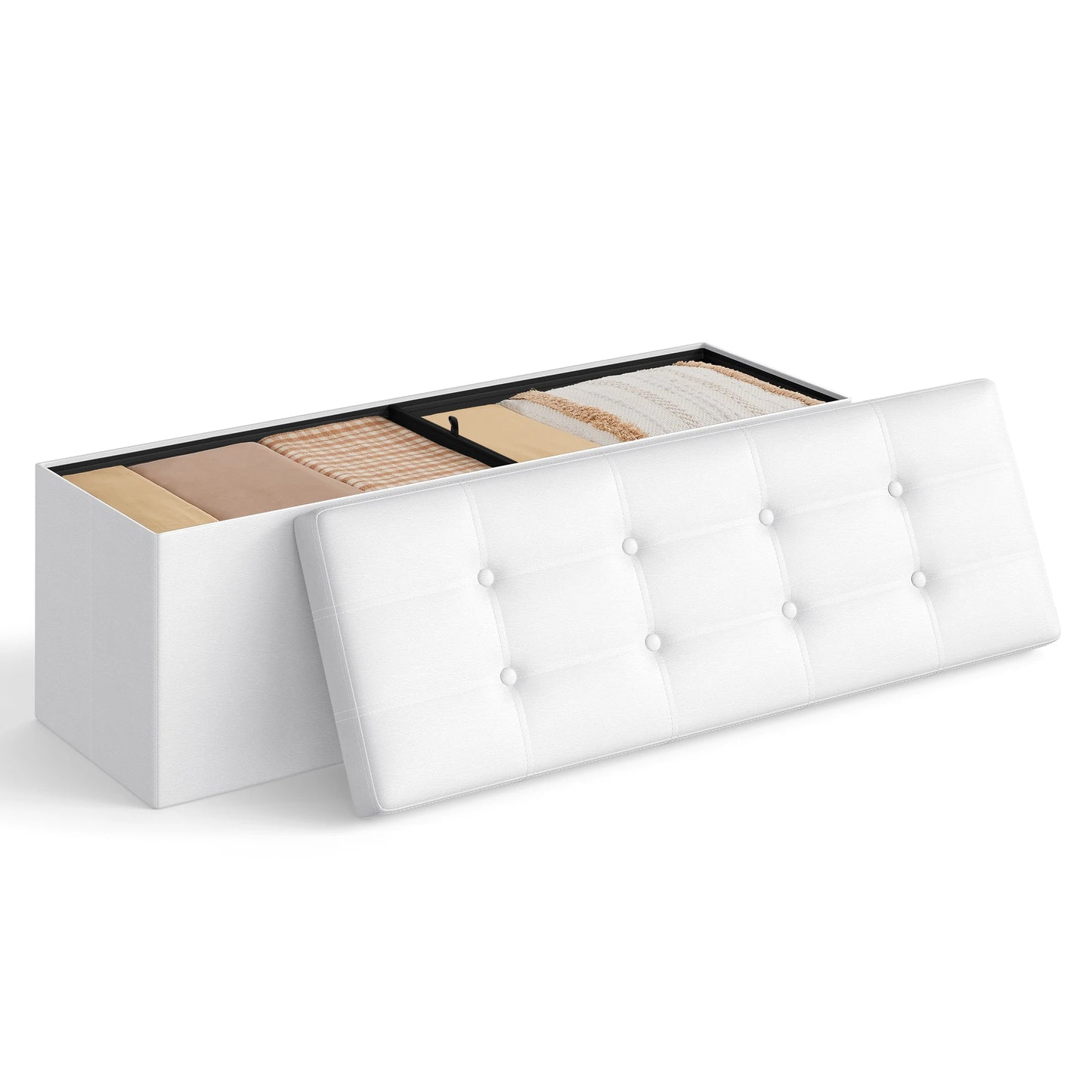 Folding Storage Ottoman Bench