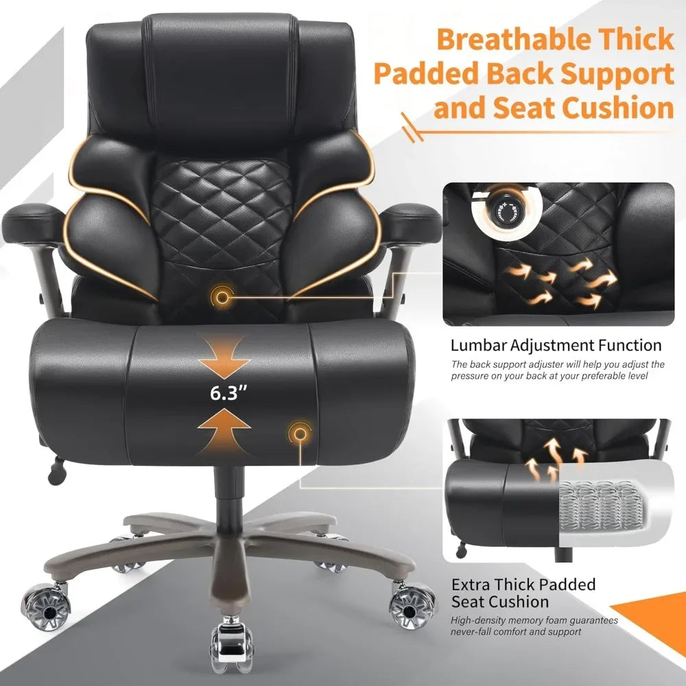 Large Computer Chair with Adjustable Lumbar Support