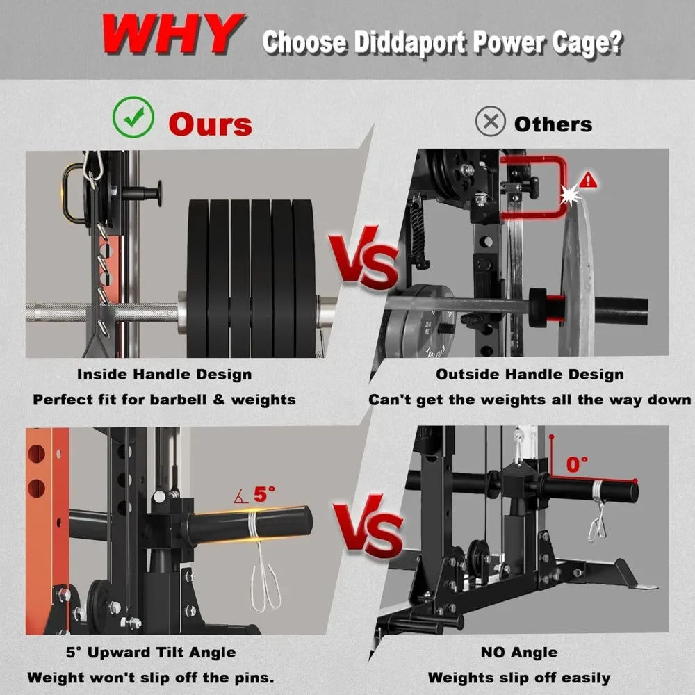 Multi-Function Squat Rack w/ Cable Crossover