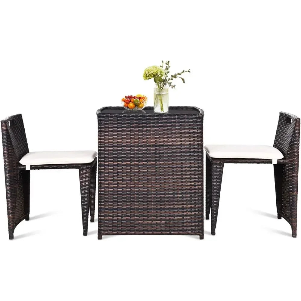 Cushioned Outdoor Wicker Patio Set