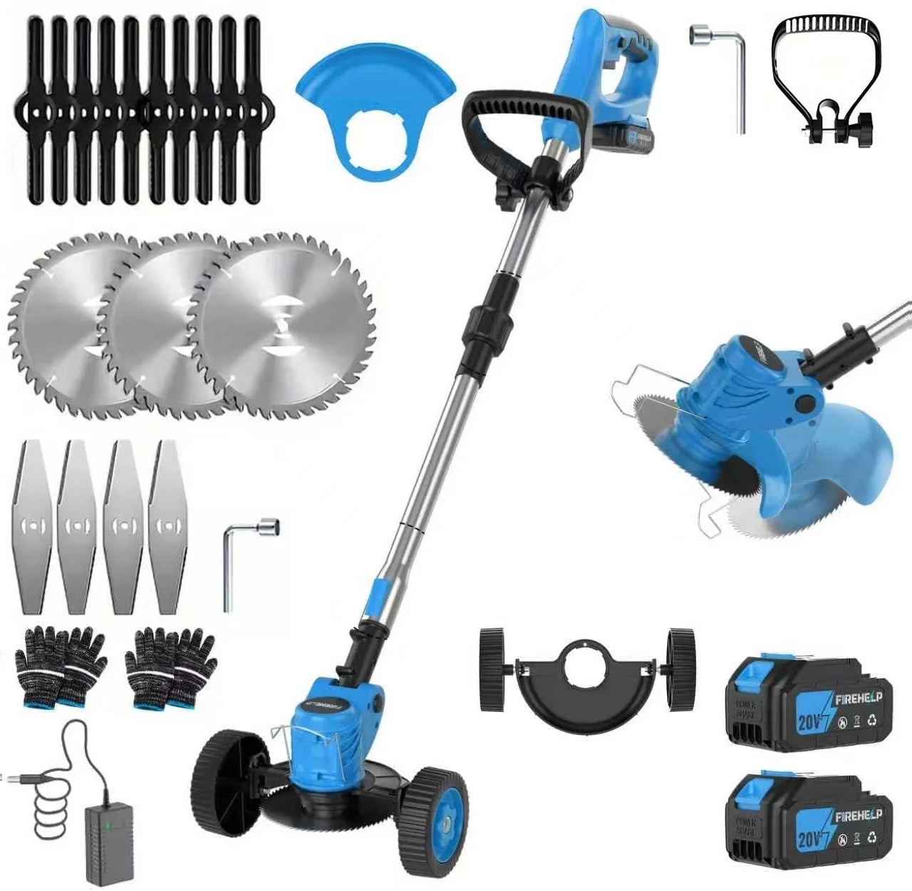 Electric Trimmer, Edger, Bush Cutter with Adjustable Height
