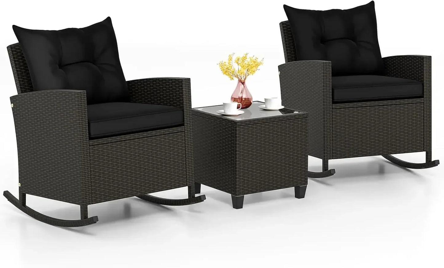 3 Piece Patio Furniture - Rocking Bistro Set