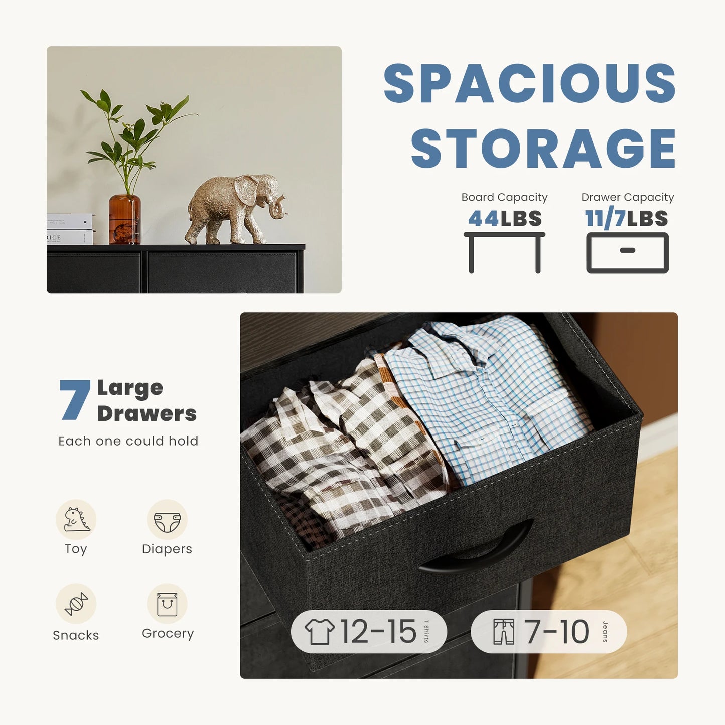 Bedroom Dresser/Drawers Organizer/Chest Furniture