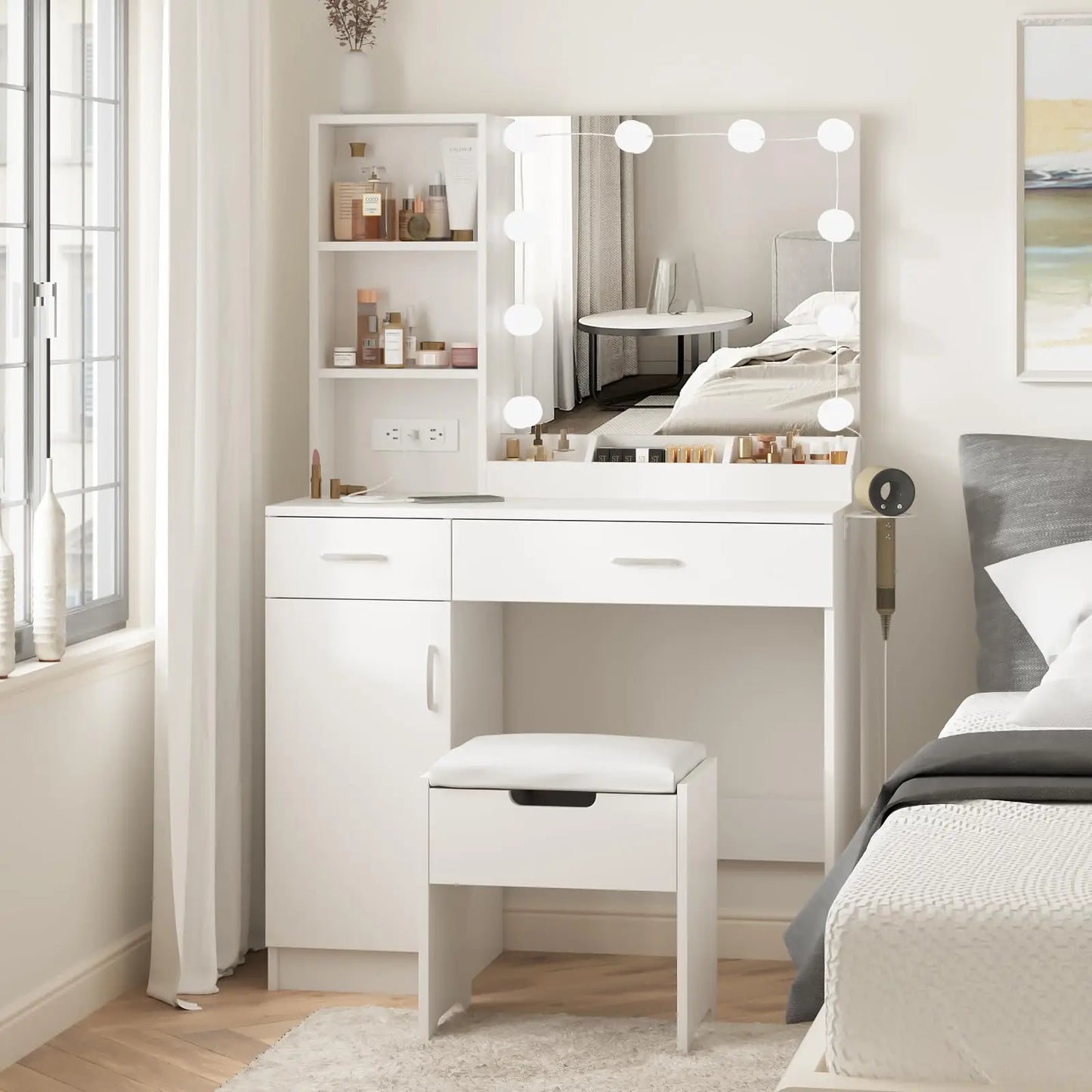 Makeup Vanity Desk w/Mirror Lights