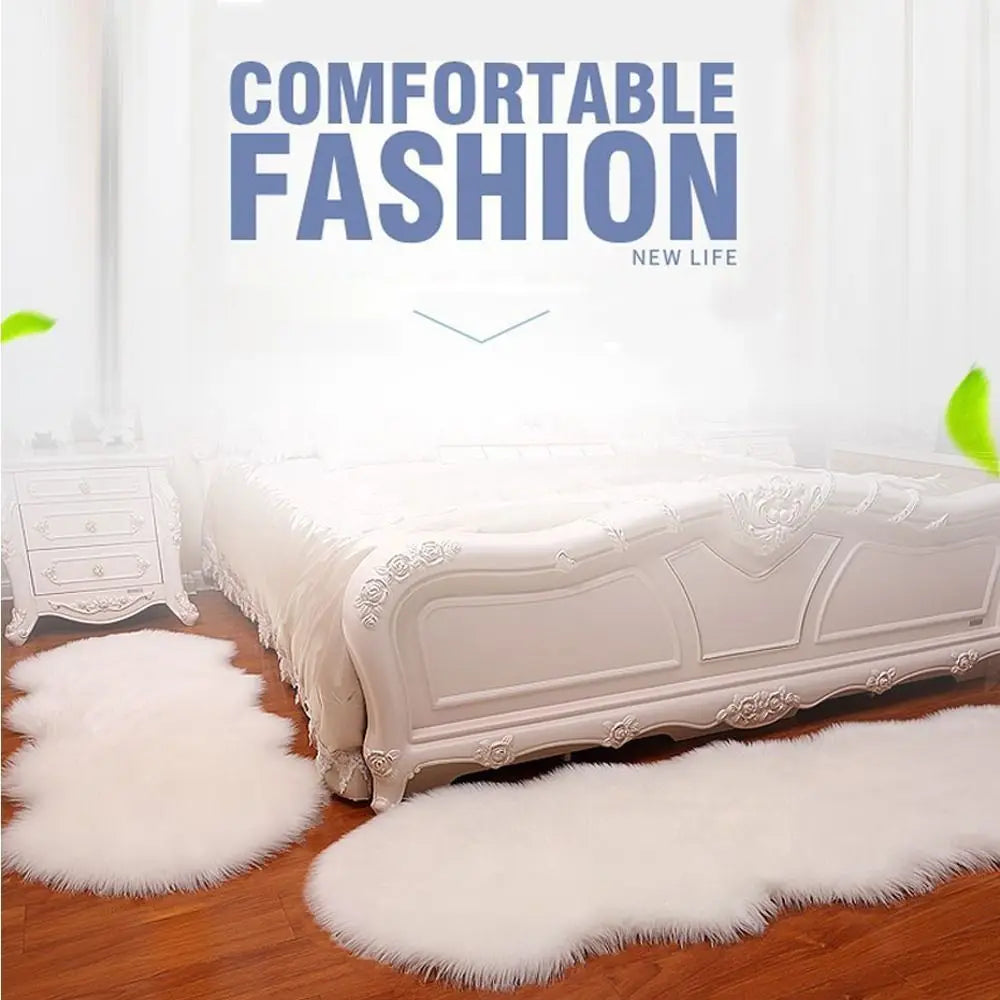 Faux Fluffy Shaggy Rugs Artificial Sheepskin Long Hair Carpet Floor Wool Fluffy Mat