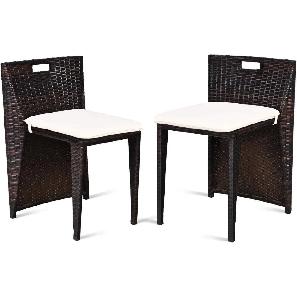 Cushioned Outdoor Wicker Patio Set