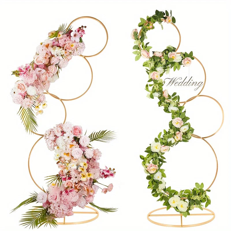 Gold Metal Flower Arch Frame Decoration