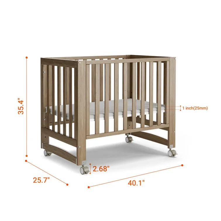 Baby Convertible with Wheels Crib