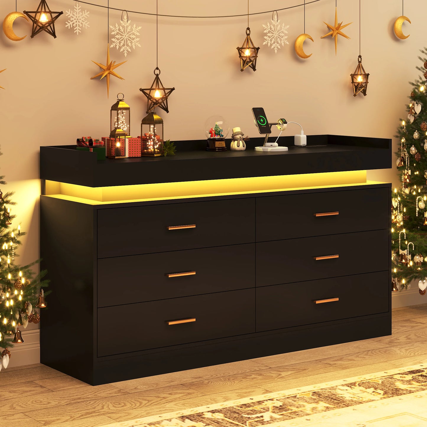 Modern Chest Drawers with LED Light for the Bedroom