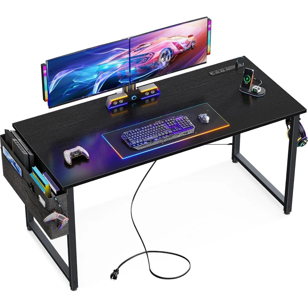 Small Desk with Power Outlets and USB Port