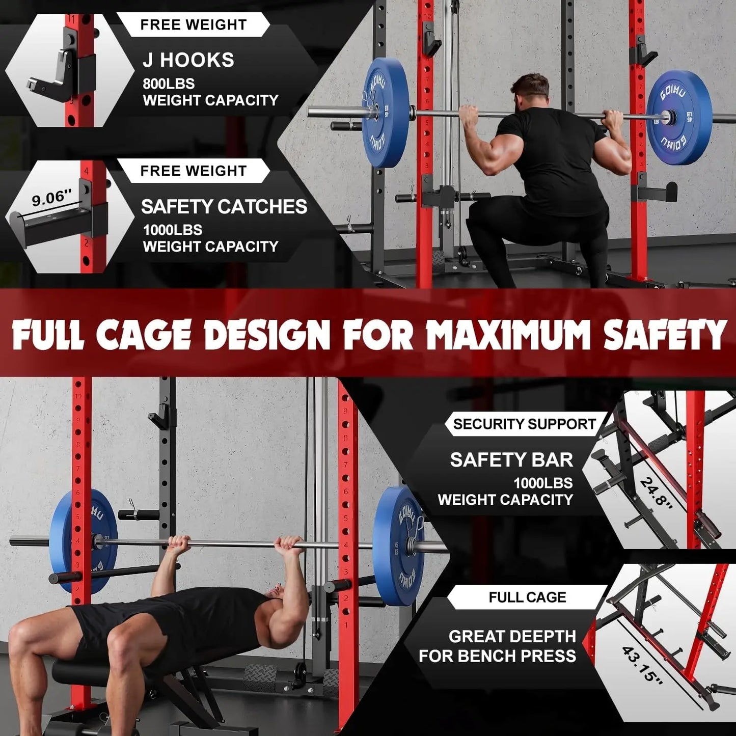Squat Rack with LAT Pulldown Training Machine