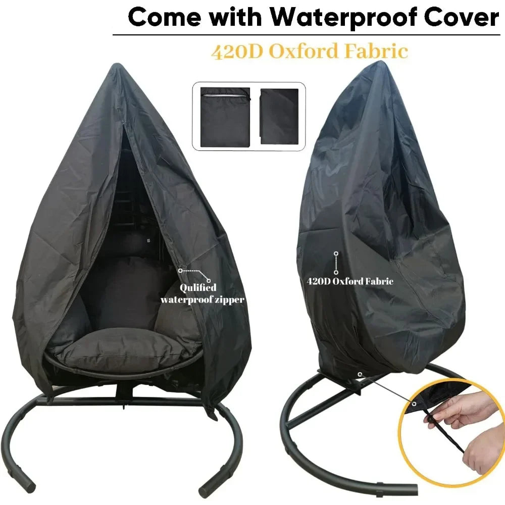 Hanging Egg Chair with Stand for Indoor or Outdoor