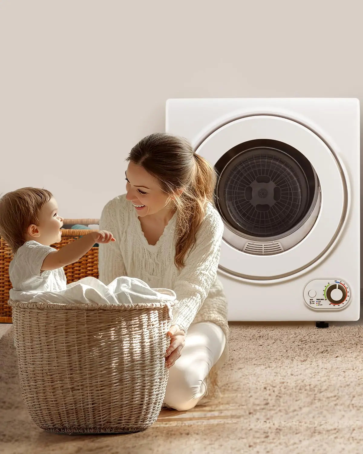 Portable Dryer with Stainless Steel Tub and Simple Control