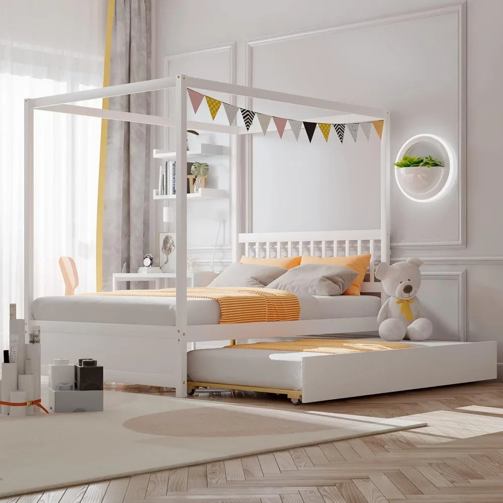 Full Size Kids Solid Wood Platform Bed