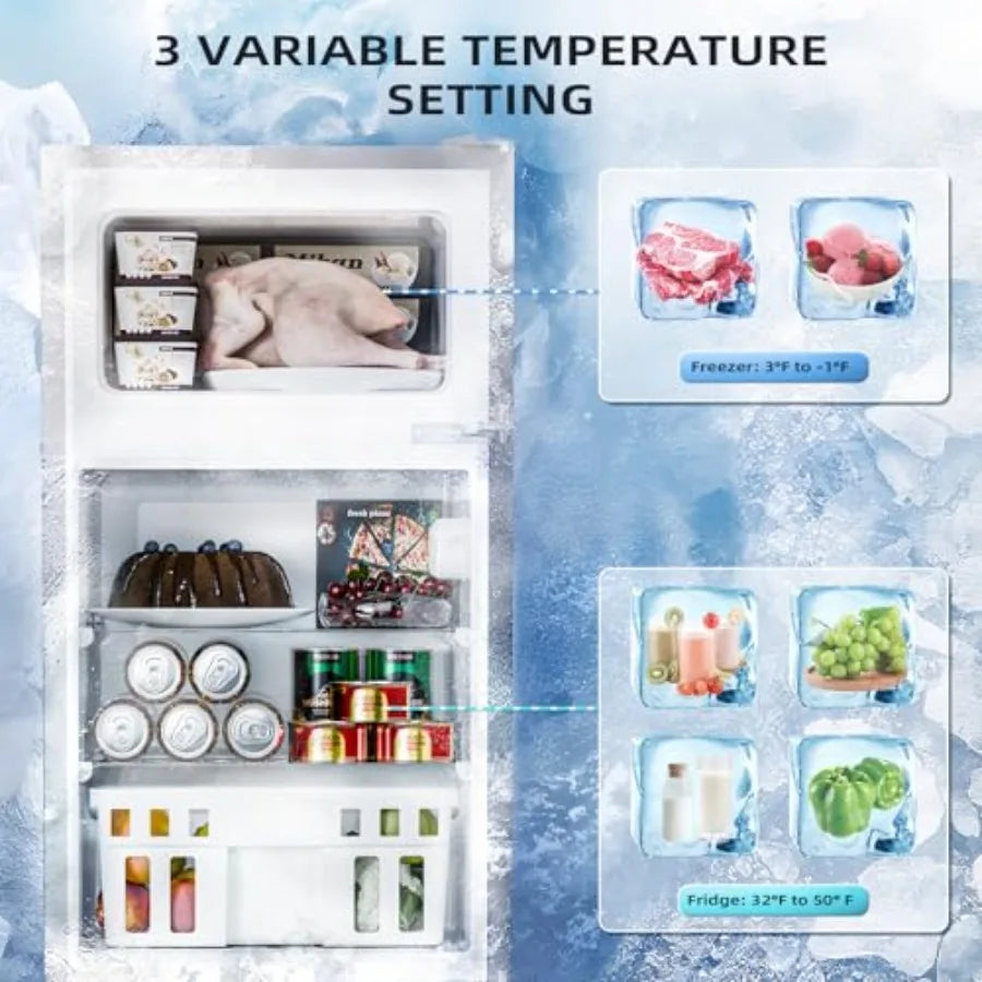 Mini Refrigerator with Freezer with Adjustable Thermostat
