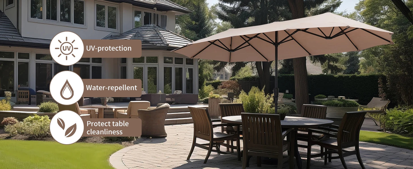 Outdoor Double-Sided Extra Large Table Umbrella