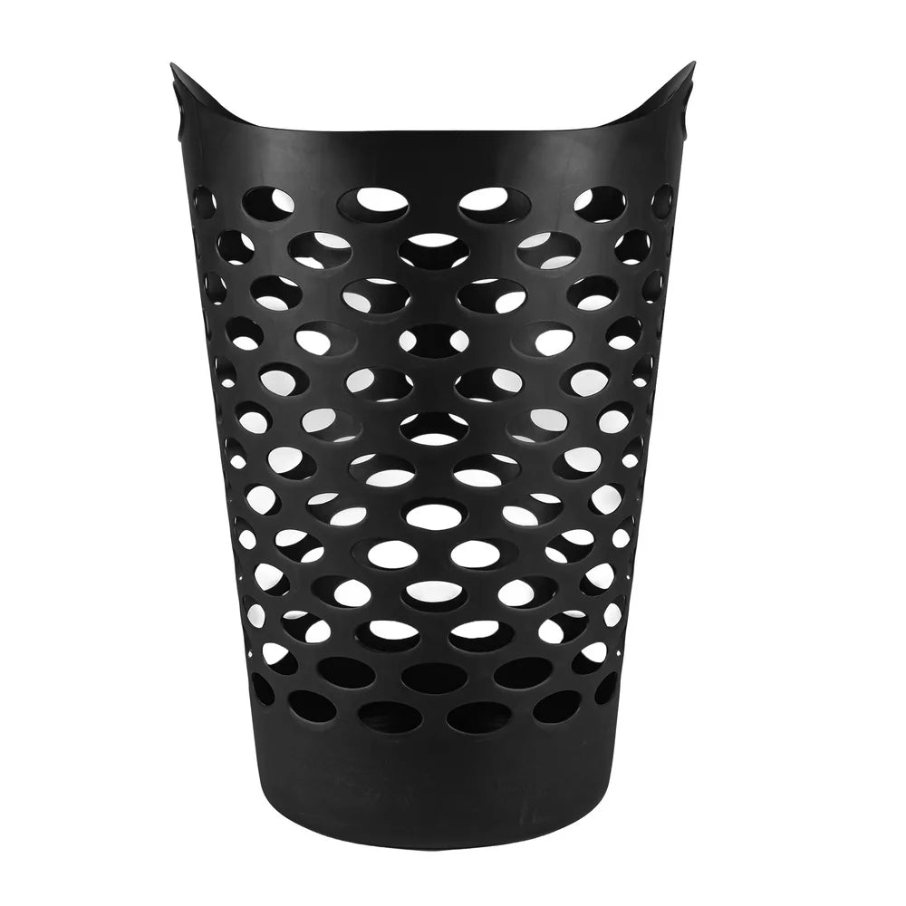 Flexible Laundry Hamper with Carrying Handles Round Shape Durable Plastic