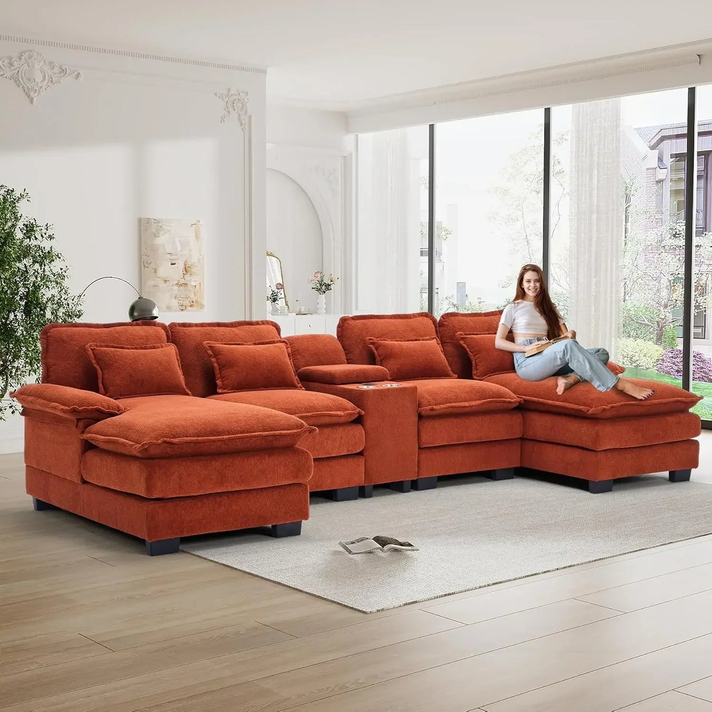 Modern Upholstered Large Modular Sofa