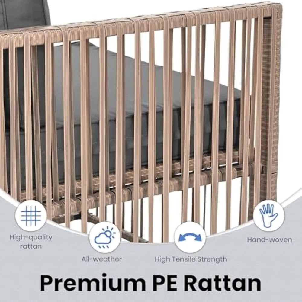 All-Weather PE Rattan Patio Conversation Set