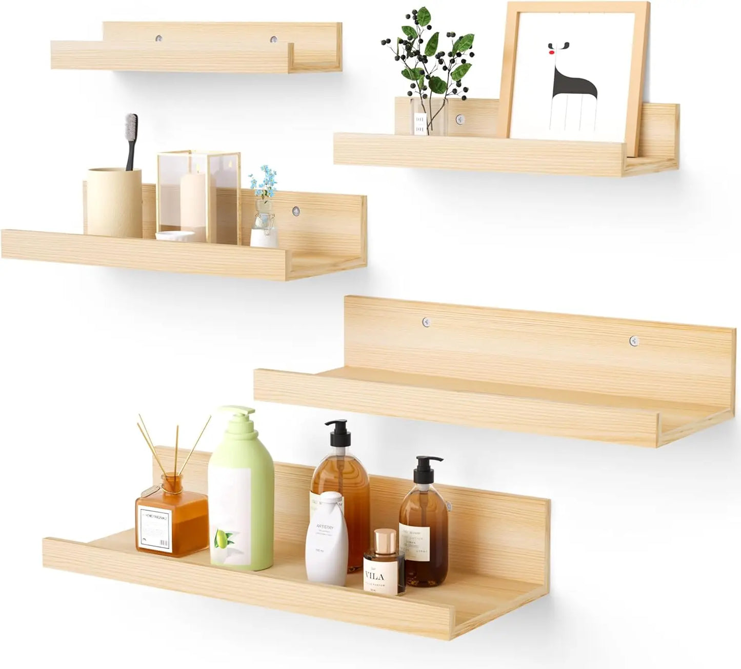 Bathroom Wall Mounted Wood Shelves