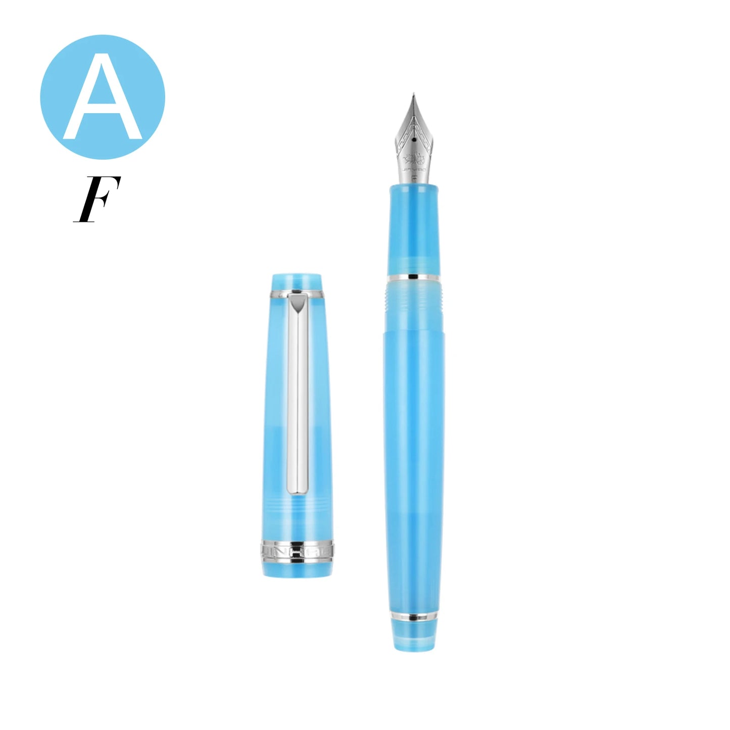 Fountain Pen Silver clip Acrylic Barrel Fine Nib