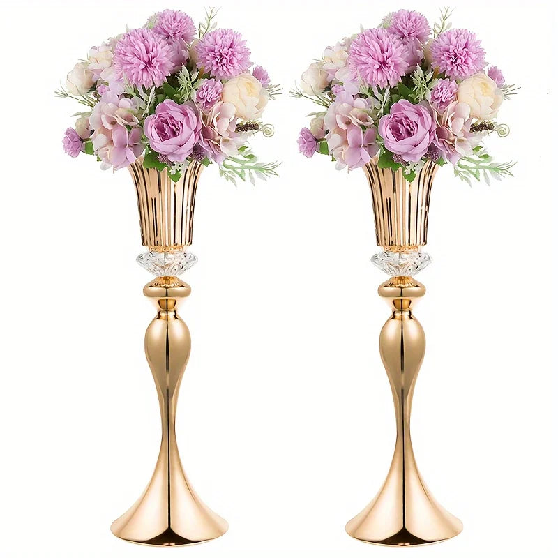 Flower Metal Crystal Stands Vases