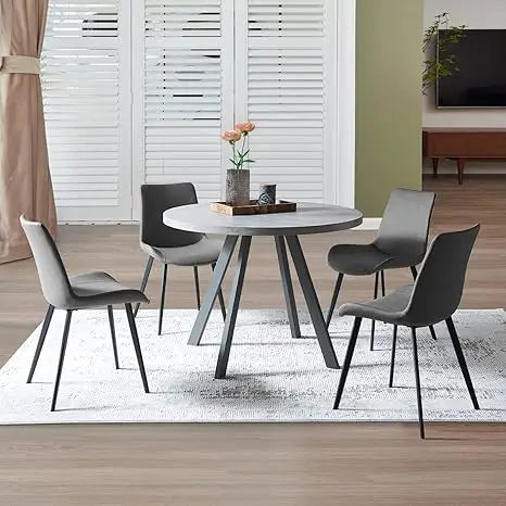 Mid Century Modern Round Dining Table and Chairs for Apartment/Condo