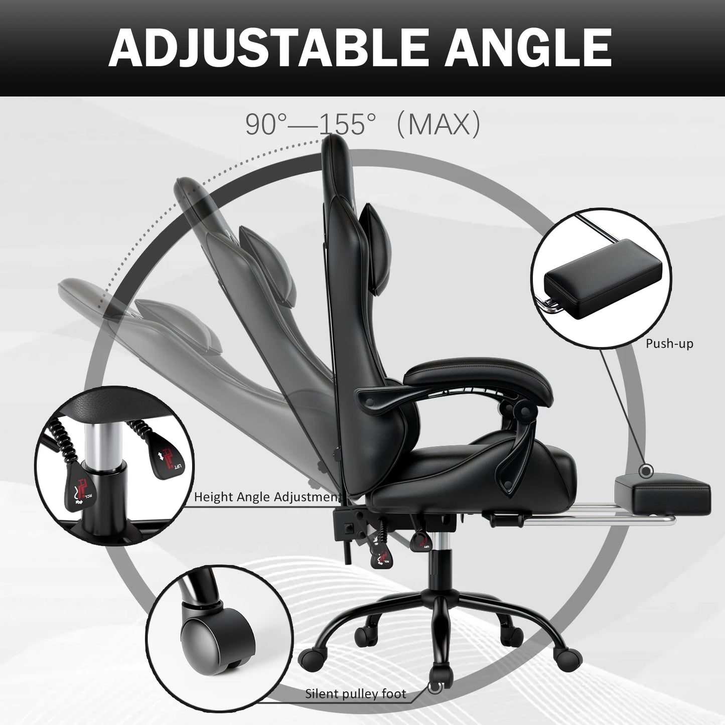 Gaming Chair with Footrest