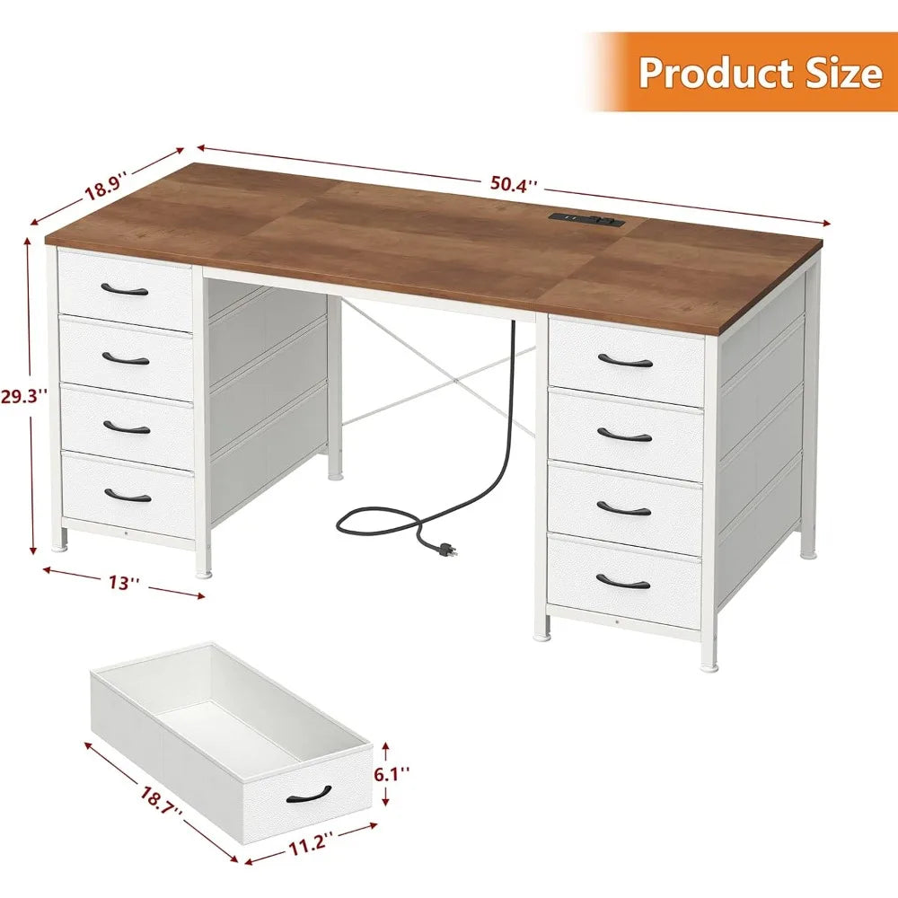 Home Office Desk with Power Outlets