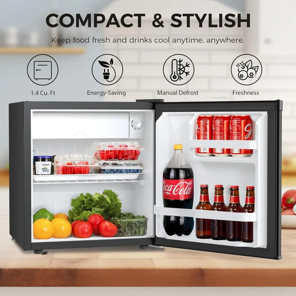 Mini Fridge with Freezer with Single Reversible Door