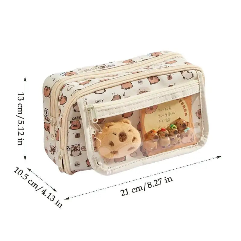 Cute Pencil Case Portable 9-Compartment Stationery
