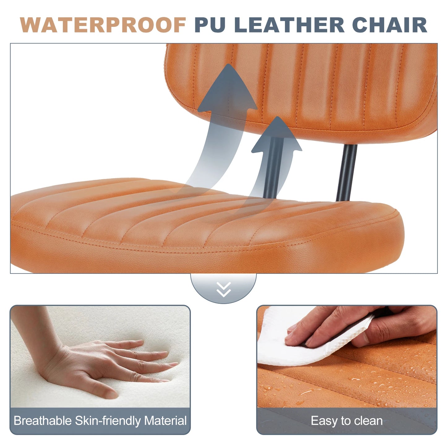 Armless Office Desk Chair