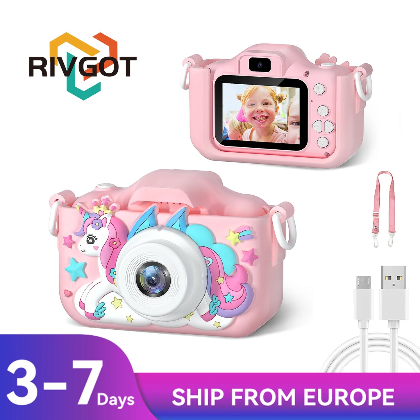 Kids Camera, Digital Video with Silicone Case