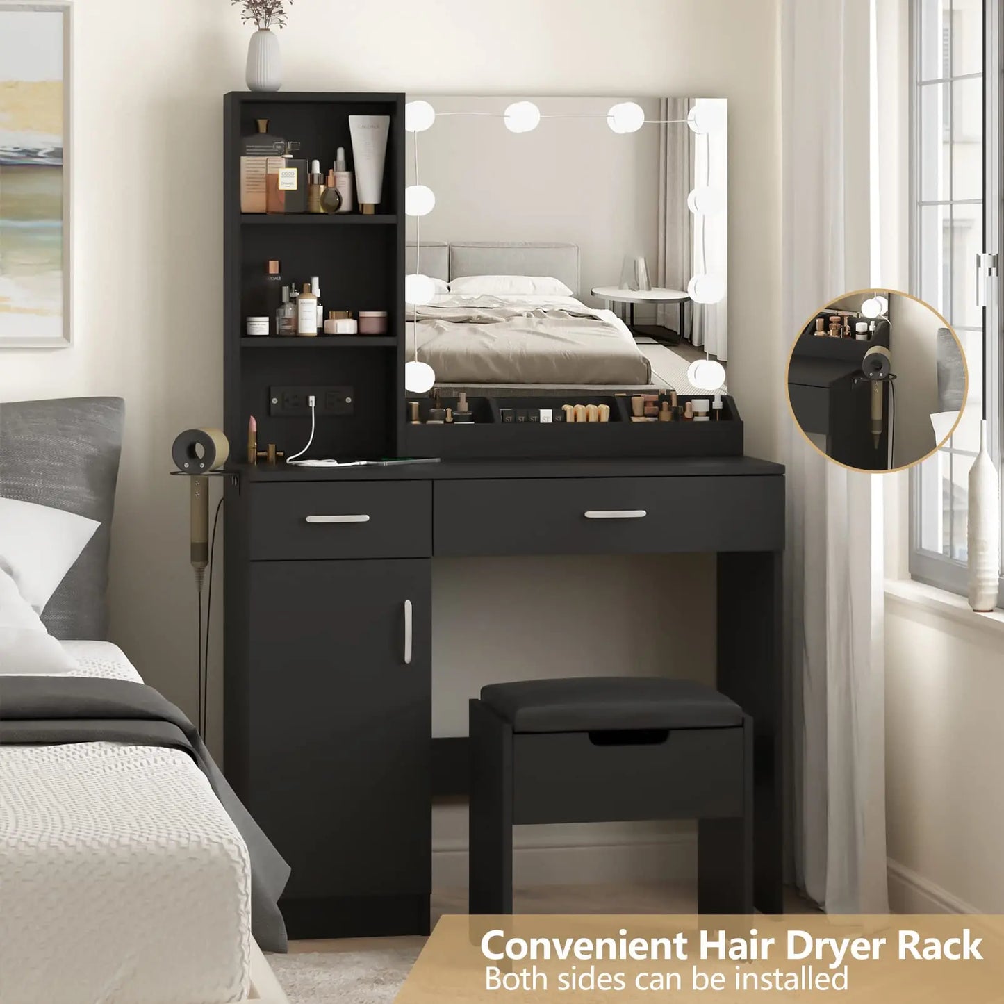 Makeup Vanity Desk w/Mirror Lights