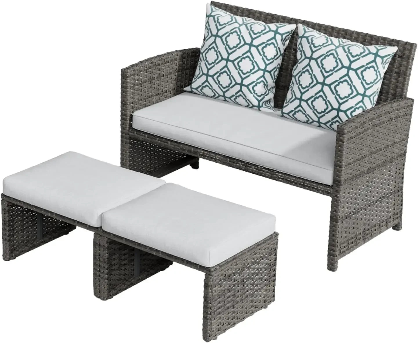 Patio Furniture Set with Ottomans