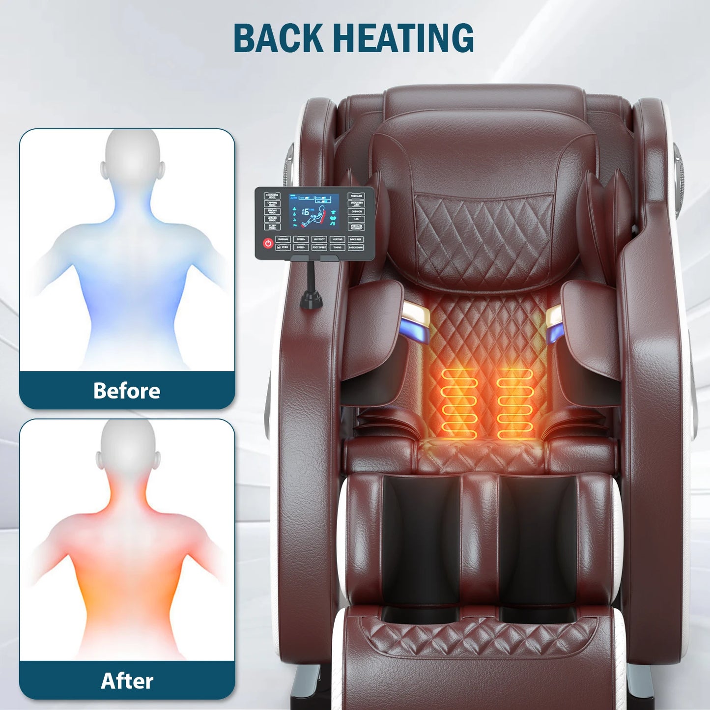 Massage Chair Recliner w/Full Body Airbag to Assemble with Bluetooth Speaker & Foot Roller