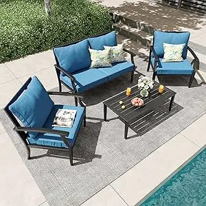 Outdoor Patio Furniture Set with High Backrest