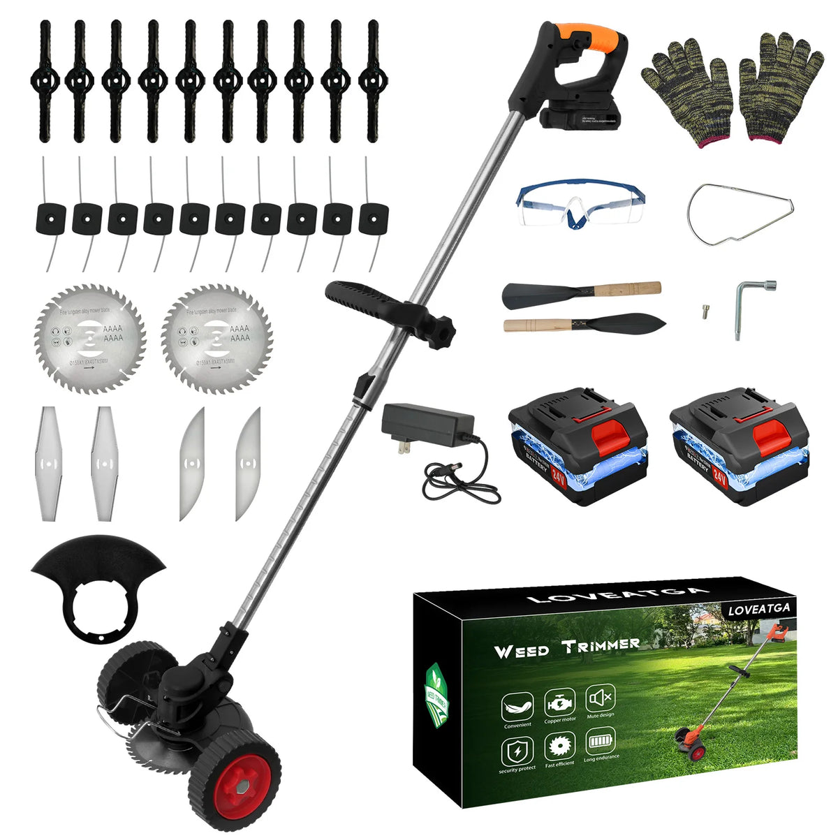Electric Lawn Mower - Cordless Grass Trimmer