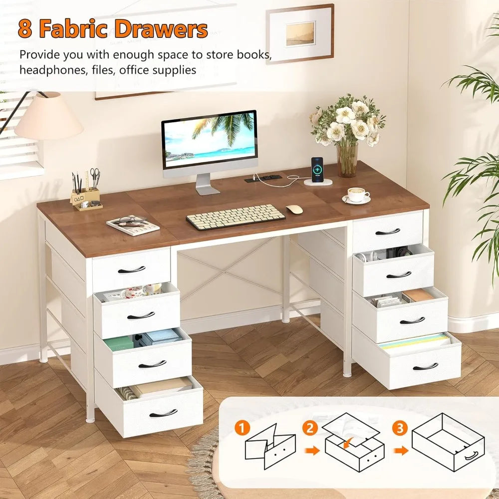 Home Office Desk with Power Outlets