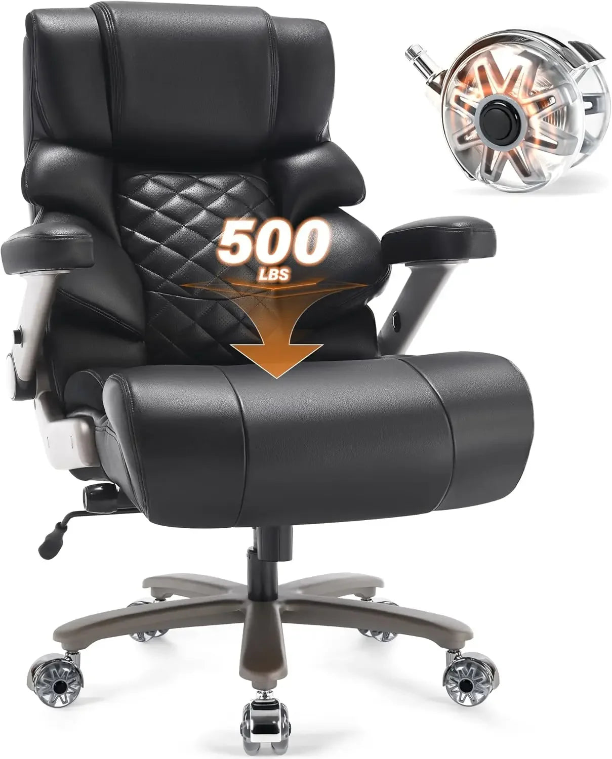 Large Computer Chair with Adjustable Lumbar Support