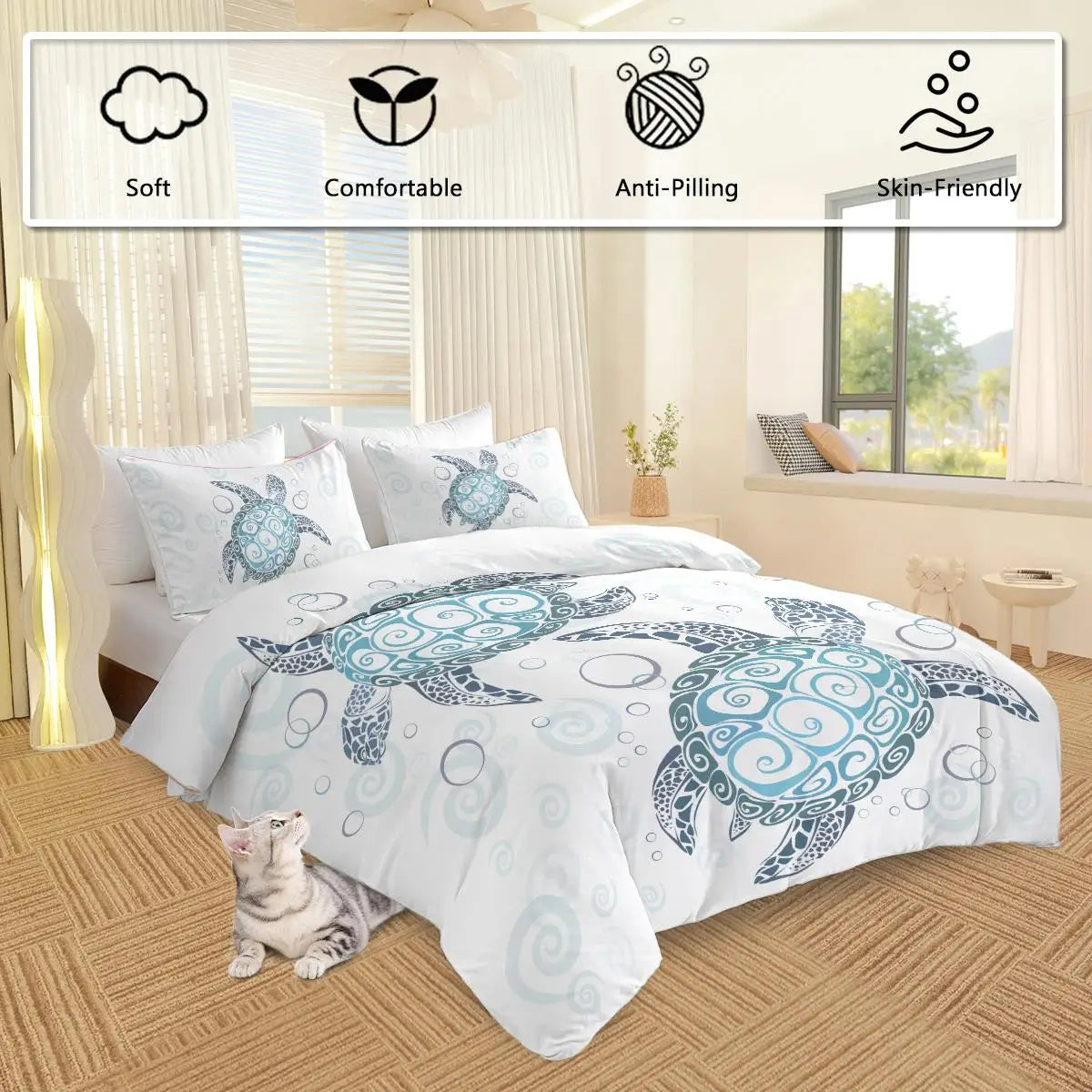 Aqua Teal Sea Bedding Set