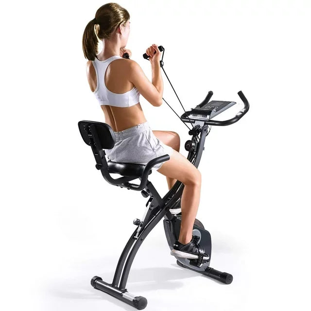 Magnetic Upright Stationary Bike with Pulse Sensor LCD Monitor