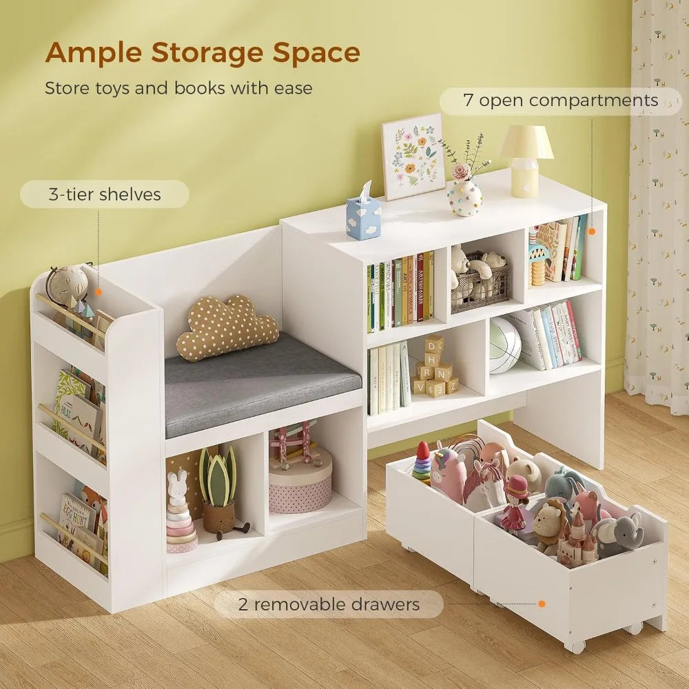Kids Bookshelf with Reading Nook